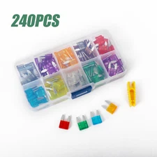 240PCS Car Mini Fuse Assortment Assorted Kit Blade Set Auto Truck Automotive
