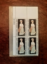 WAYNE'S U.S. STAMPS: SCOTT #1273 5c JOHN COPLEY  PLATE BLOCK OF 4