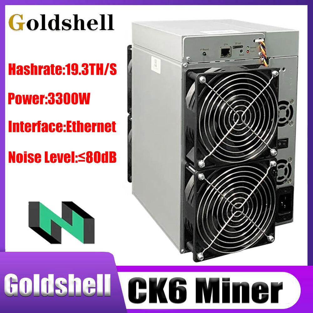 Original Goldshell CK6 Nervos Miner 19.3 TH/s 3300W ASIC Mining Hardware W/ PSU