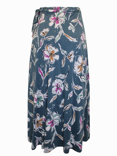 EX Seasalt Linework Floral Pool Blue Crellow Wrap Skirt in Sizes 10-28 RRP £60 - Picture 4 of 4