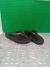 OOFOS Sandals Womens Size 41 US 10 Flip Flop Thong Black Slip Ons Comfort 
