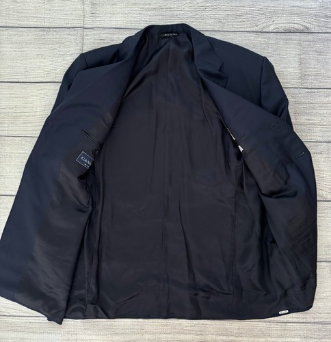 CANALI Mens 46L (56L-EU) Navy 100% Wool 3 Button Sport Coat Jacket Blazer Italy - Picture 7 of 10
