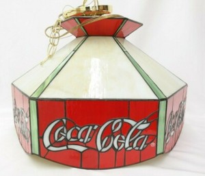 Vintage Coca Cola Stained Glass Tiffany Style Hanging Lamp ...