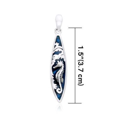 Pendentif Hippocampe Surf Argent Sterling 925 - Neuf Avec étiquettes, Thème Plage, Surf