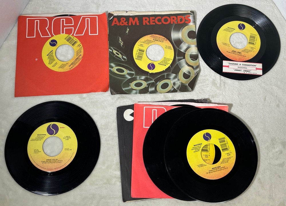 Madonna Vinyl Record Lot Of 8 Records 7” 45 RPM Jukebox Used