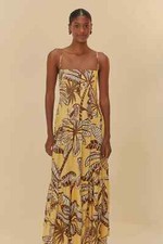 NWT FARM RIO LINEN AND VISCOSE DRESS SIZE LARGE PACK6325 5/7 JS