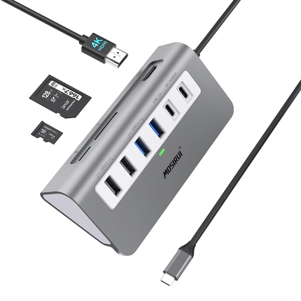 Usb C Hub 9in1 Usb C Hub Multiport Adapter Docking Station Usb Hub With 4k30hz H