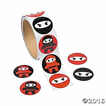 Pegatinas Ninja 1 rollo - 100 pegatinas por rollo - Imagen 1 de 1