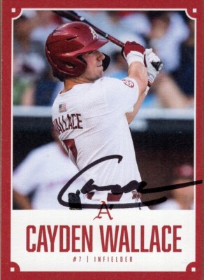 Arkansas Razorbacks Cayden Wallace Promo SGA Baseball Card IP Auto KC ...