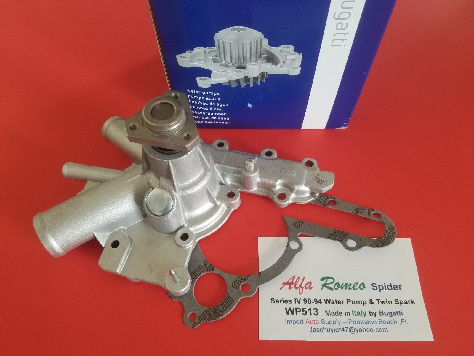 Alfa Romeo Spider 1990-1994 & Twin Spark New Water Pump (Bugati Italy)