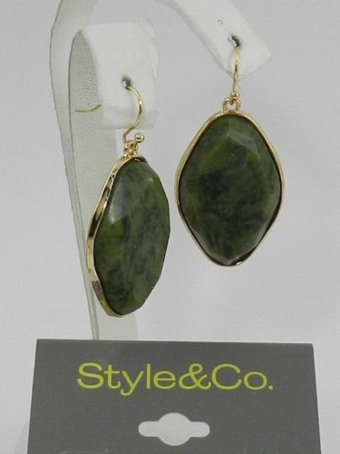 Style & Co Gold -Tone Stone Hook Drop Earrings