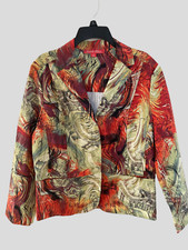 Gabriella Molinari Women's Size 12 Blazer Jacket Bright Multicolor Abstract Patt