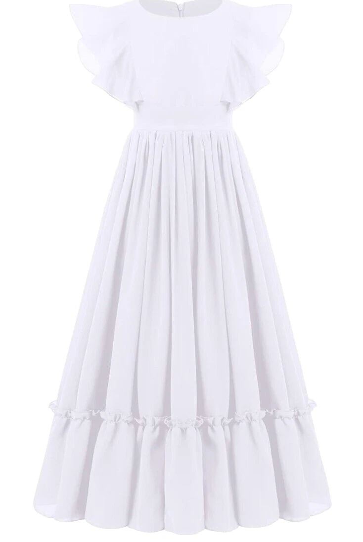 Белые платья из вискозы для девочек