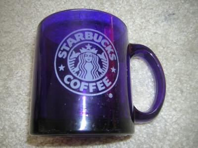 starbucks blue glass cup