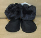 First Steps by Stepping Stones Black Faux Fur Pre Walk Bootie