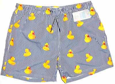 Swim Shorts Primark Rubber Duck Ducky Stripe Mens Swimming Trunks New M ...