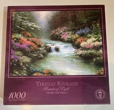 BESIDE STIILL WATERS 1000 Pc Jigsaw Puzzle THOMAS KINKADE Painter Light COMPLETE