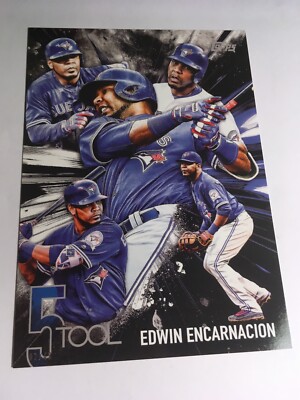 2017 Topps Five Tool Jumbo 5x7 Edwin Encarnacion Blue Jays 5T45 # d 02/49