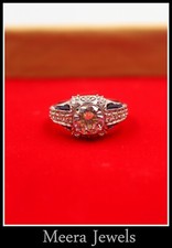 Late 20th Century Old European Cut Cubic Zirconia  Fancy Cut Blue Sapphire Ring