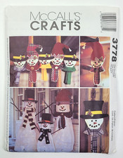 McCalls Crafts Pattern 3778 Christmas Decor Snowmen Ornaments Wall Hanging UNCUT
