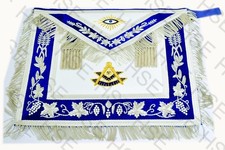 EMBROIDERED MASONIC REGALIA PAST MASTER APRON BLUE -HSE