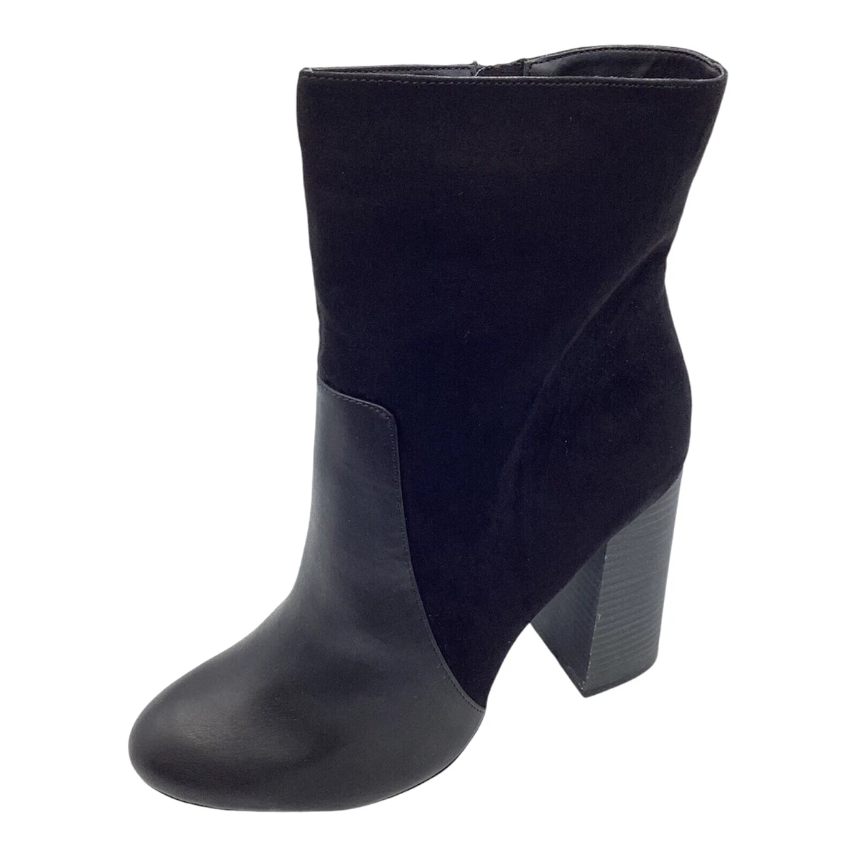 Anne Michelle Mujer Botines UK 7 Negro Imitación Gamuza Tacón Bloque Invierno