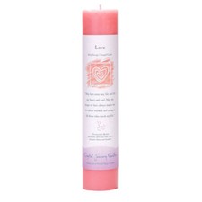 NEW Crystal Journey Herbal Magic LOVE Candle - Reiki Charged 7" Pillar