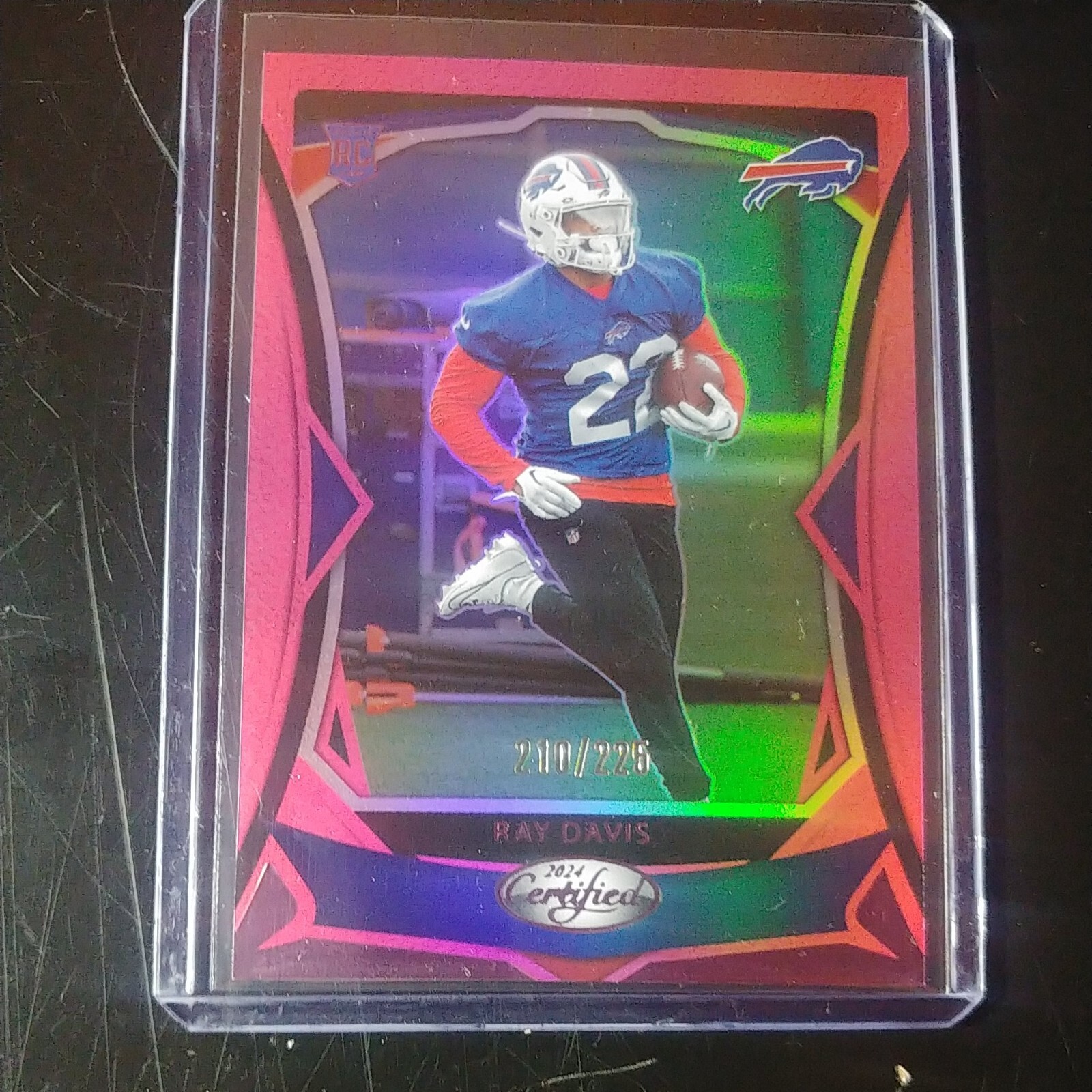 2024 Certified Ray Davis RC Pink Mirror /225 SP #196 Buffalo Bills