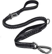 Heavy Duty Bungee Dog Leash with Locking Carabiner for Large Dogs