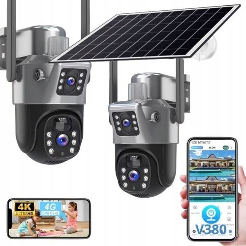 TELECAMERA SOLARE ESTERNA 2 OGGETTI 4K HD 8MPx SIM 4G AUTO TRACKING IP66 - Foto 1 di 11