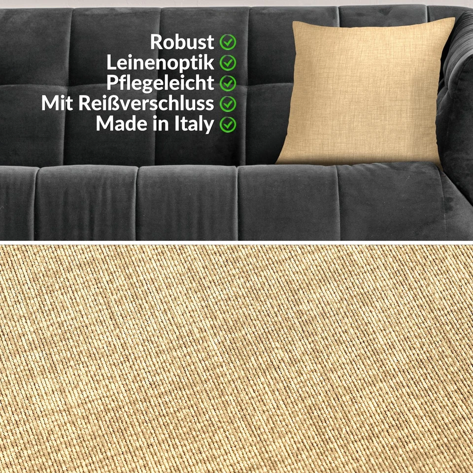 Kissenbezug Kissenhülle Kissen ANRO Dekokissen Sofakissen Zierkissen Leinenoptik - Bild 3 von 4