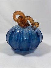 Like Adams Glass Blowing Studio Glass Pumpkin Hand Blown 6