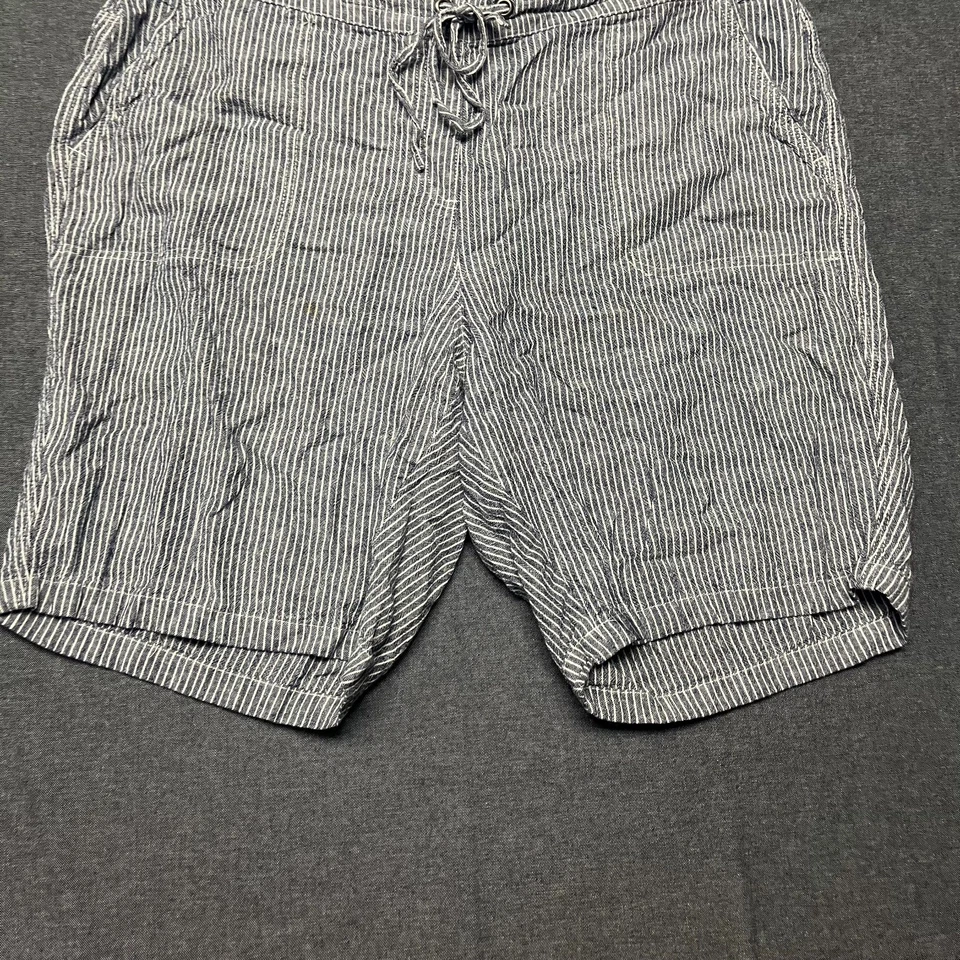 Pantalones Cortos Para Mujer Per Se Talla 2X Azul Blanco Rayas Cordón Cintura Elástica Foto 3 de 4
