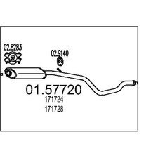 MTS Mitteltopf Neu für Peugeot 306 Break Limo Schrägheck 1.8 16V Auspuff