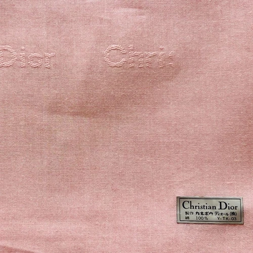 Mouchoir Christian Dior coton 48 cm 18" logo carré rose