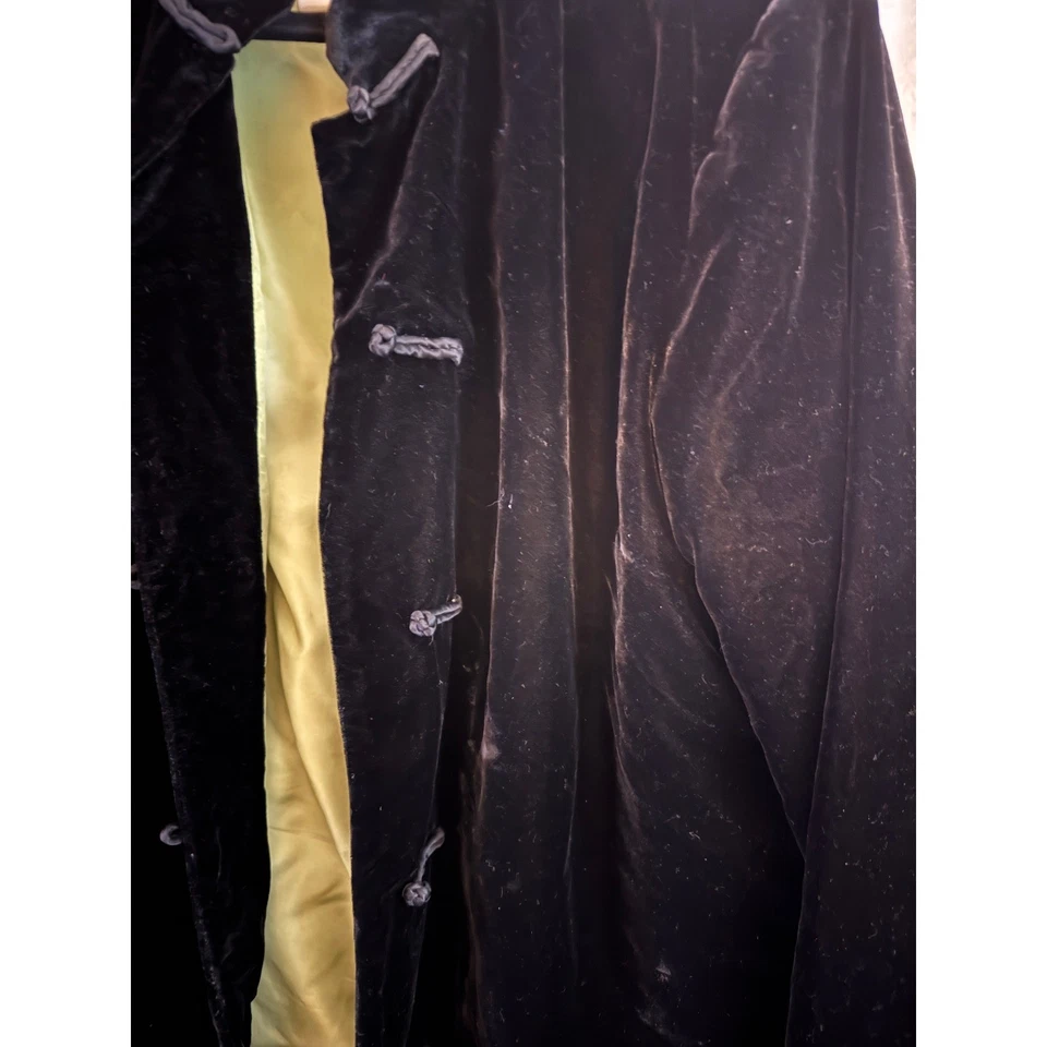 Coldwater Creek черный бархат мандарин воротник куртка женщин лайм зеленый подкладка PXL - Изображение 2 из 4