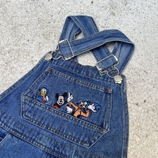 Disney Store Vintage Mickey And Friends Denim Overalls Size 5 Donald Goofy