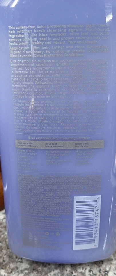 Back To Basic Color Protecting Shampoo Blue Lavender SULFATE FREE & Conditioner  - Image 4 of 4