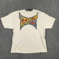 Tapout Shirt Mens 2XL White Pop Art Comic Graphic Tee MMA Training