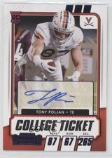 2021 Contenders Draft Picks College Game Ticket Purple Tony Poljan #316 Auto 2p7