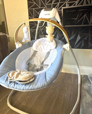 Ingenuity Infant Baby Bouncer Seat with Toy Bar, Blue/White/Beige