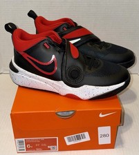 GS Nike Sneakers Kids 6Y Team Hustle D11 Mid Top Black Red Lightweight Shoes