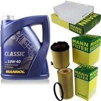 Mann Inspektionspaket Mannol 10W-40 FüR Audi A3 2.0 FSI VW EOS Passat Variant