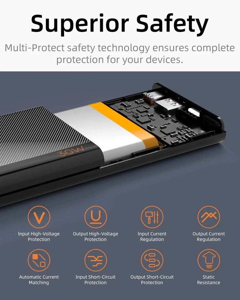 Imuto Slim Portable Charger, 10000mAh Travel-Ready Power Bank, 30W - Image 4 of 4