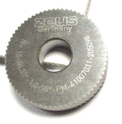 ZEUS Rändelrad Fräsrändel Nr.16 BL30° 25 x6x8 G7 T=1,0 PM a=90° ohne Fase D5091