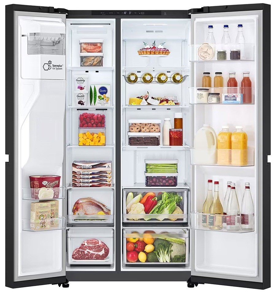 LG 638L American Fridge Freezer Matte Black No Frost Smart Inverter GSLC40EPPE