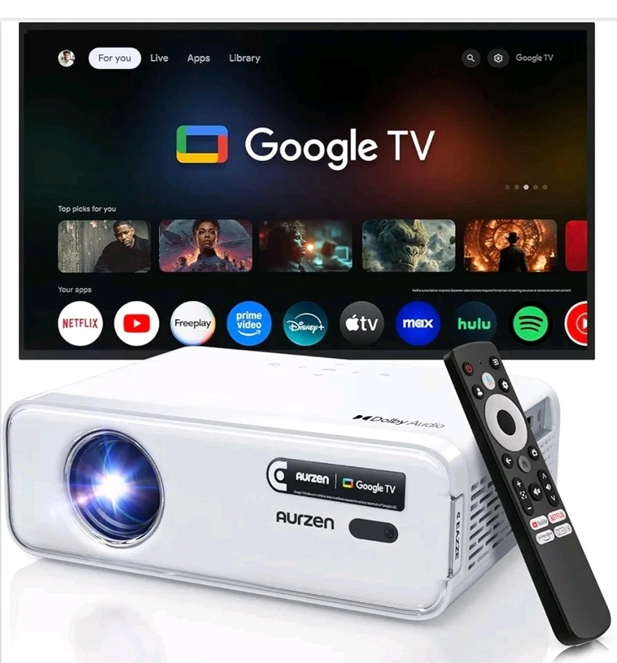 Aurzen EAZZE D1G 4K Supported Google TV Smart Projector with WiFi & Bluetooth - Image 2 of 4