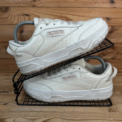 Reebok Turnschuhe Damengröße UK 5,5 Club C Double Geo beige Leder klassische Schuhe