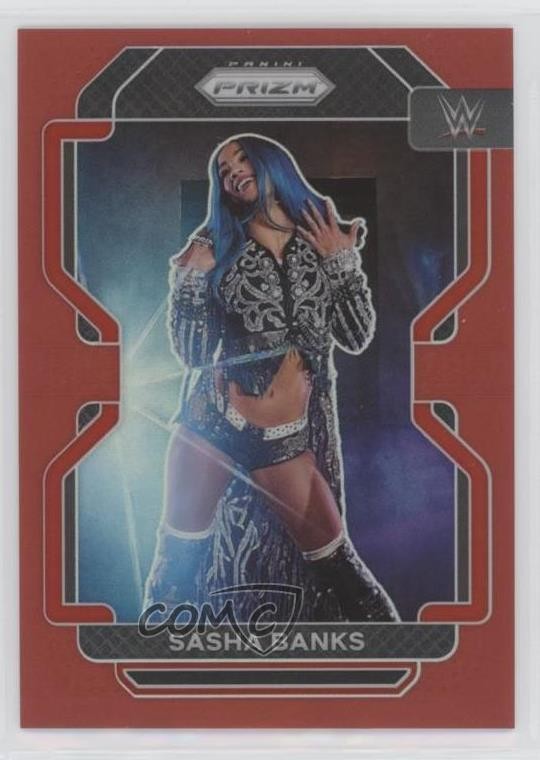 2022 Panini Prizm WWE Red Prizm 237/299 Sasha Banks #102 ux8