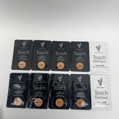 Younique Touch Mineral Liquid Foundation Sample Cards 5 Colors + Primer Taffeta